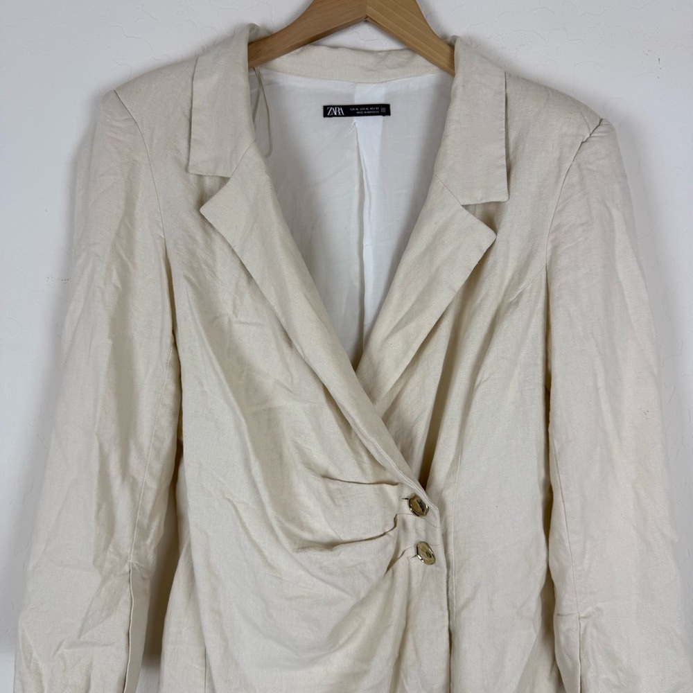 Zara linen blend blazer dress cream - Picture 10 of 10
